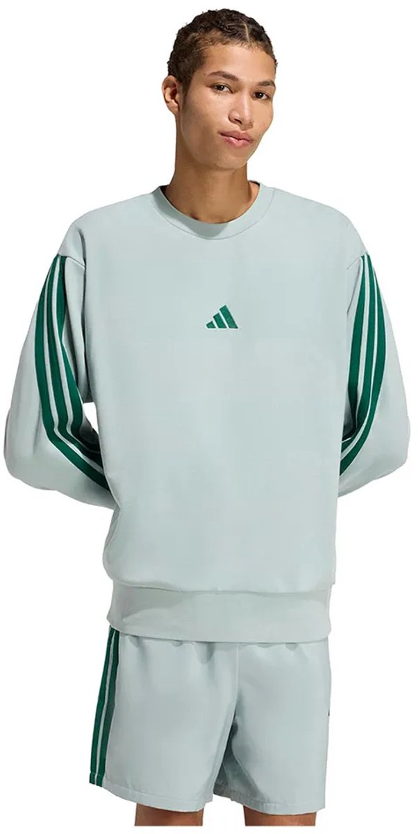 Adidas Essentials 3 Stripes French Terry Sweatshirt S Man Groen