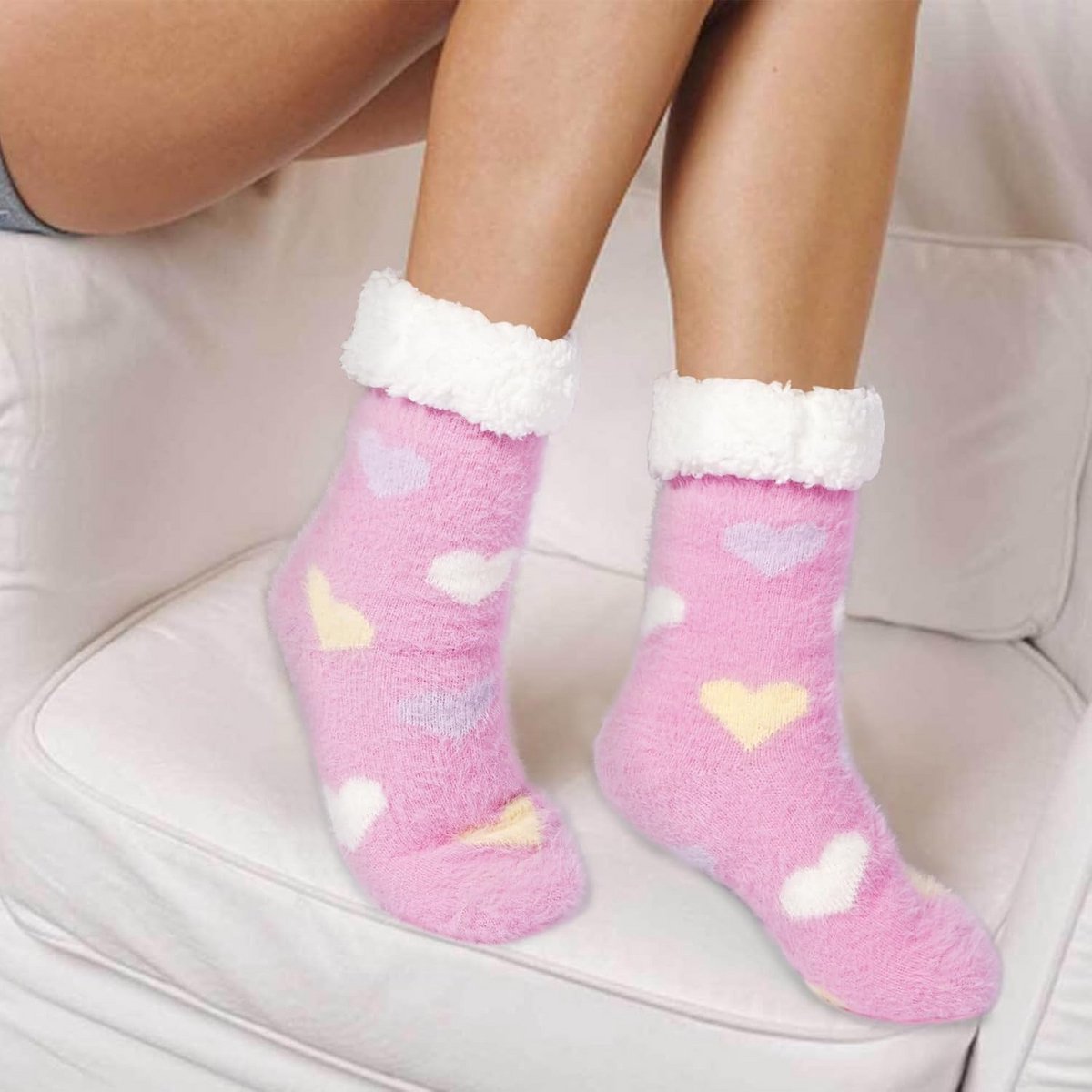 Dames Warme Fluffy Huissokken met Antislip voor Winter binnen — cadeau in Cadeau-ideeën - foto 2