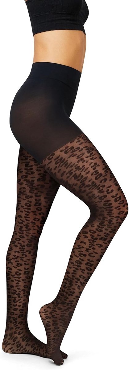 Dames Panty met Luipaardprint en Figuurcorrigerende Taille