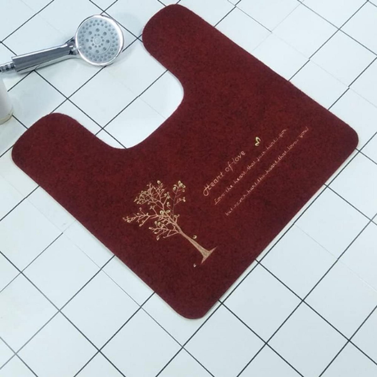 Luxe Antislip Badmat met U-vormige Uitsparing voor Toilet