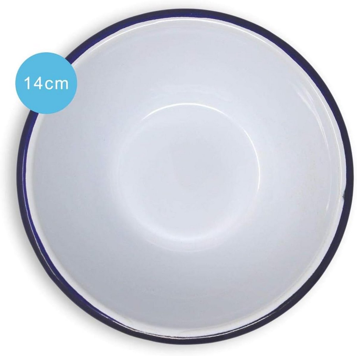 Ovenvaste Puddingvorm of Schaaltje met Blauwe Rand - 14 cm - Emaille