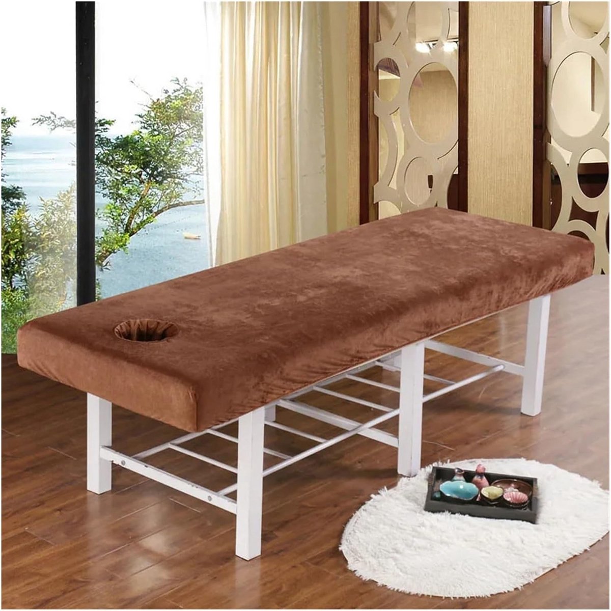 Luxe Verwarmd Massage Tafel Hoes - Dik Fluweel - Geschikt voor Schoonheidssalons en SPA