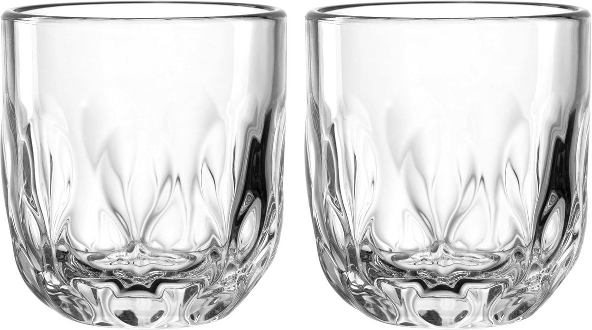 Set van 2 Cappuccinoglazen met Druppelreliëf - 220 ml - Vaatwasmachinebestendig