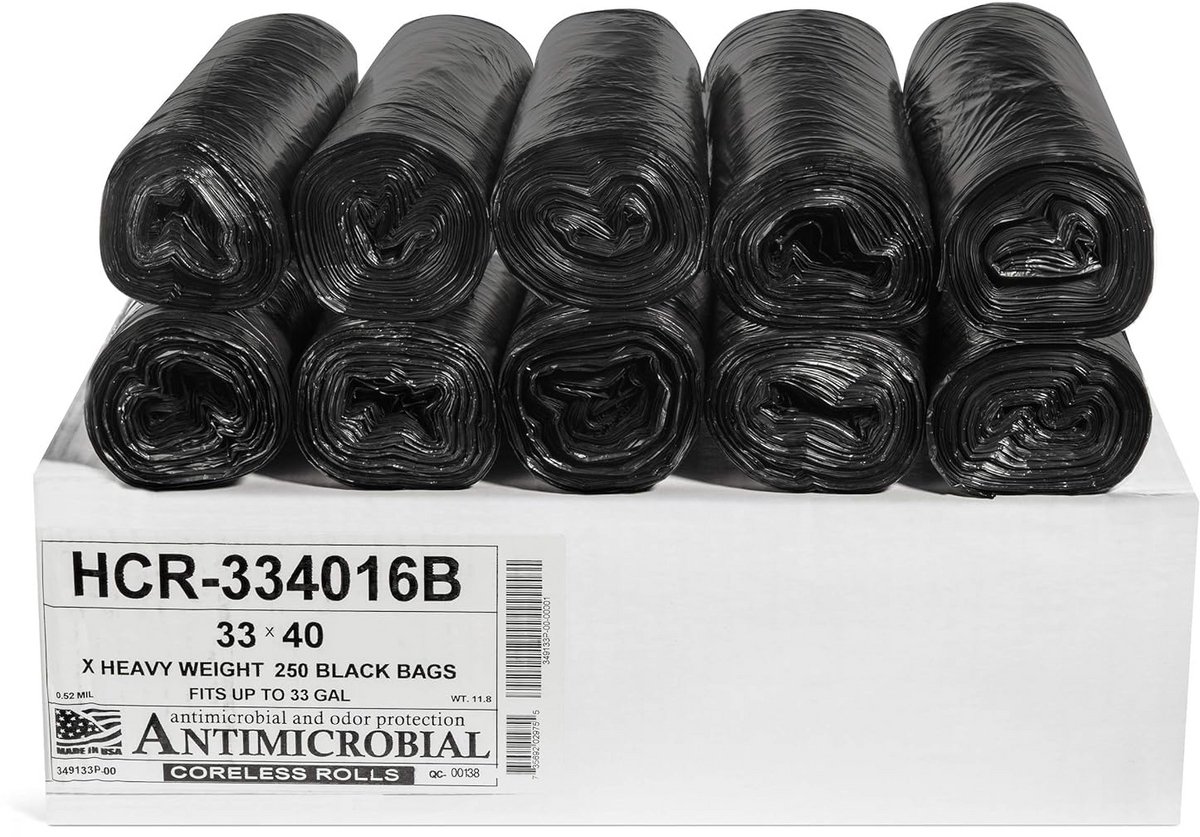 Grote Transparante Afvalzakken 33 Gallon (Ongeveer 125 Liter) - 250 Stuks