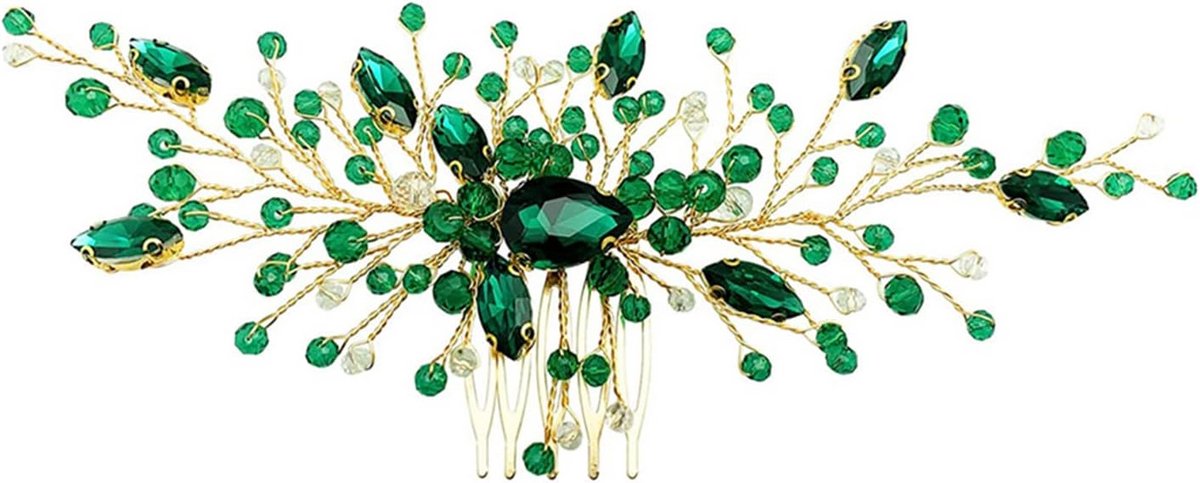 Bruidshaaraccessoire Groene Kristallen Haarspeld voor Feestelijke Gelegenheden