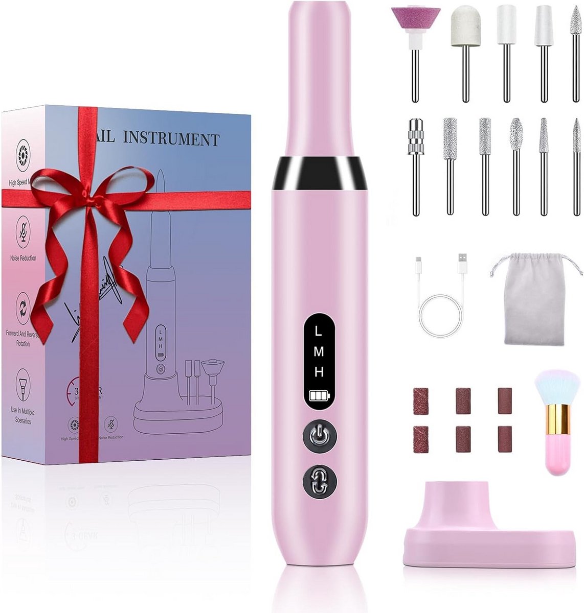 Draadloze Elektrische Nagelfrees Set voor Manicure en Pedicure tot 20.000 TPM