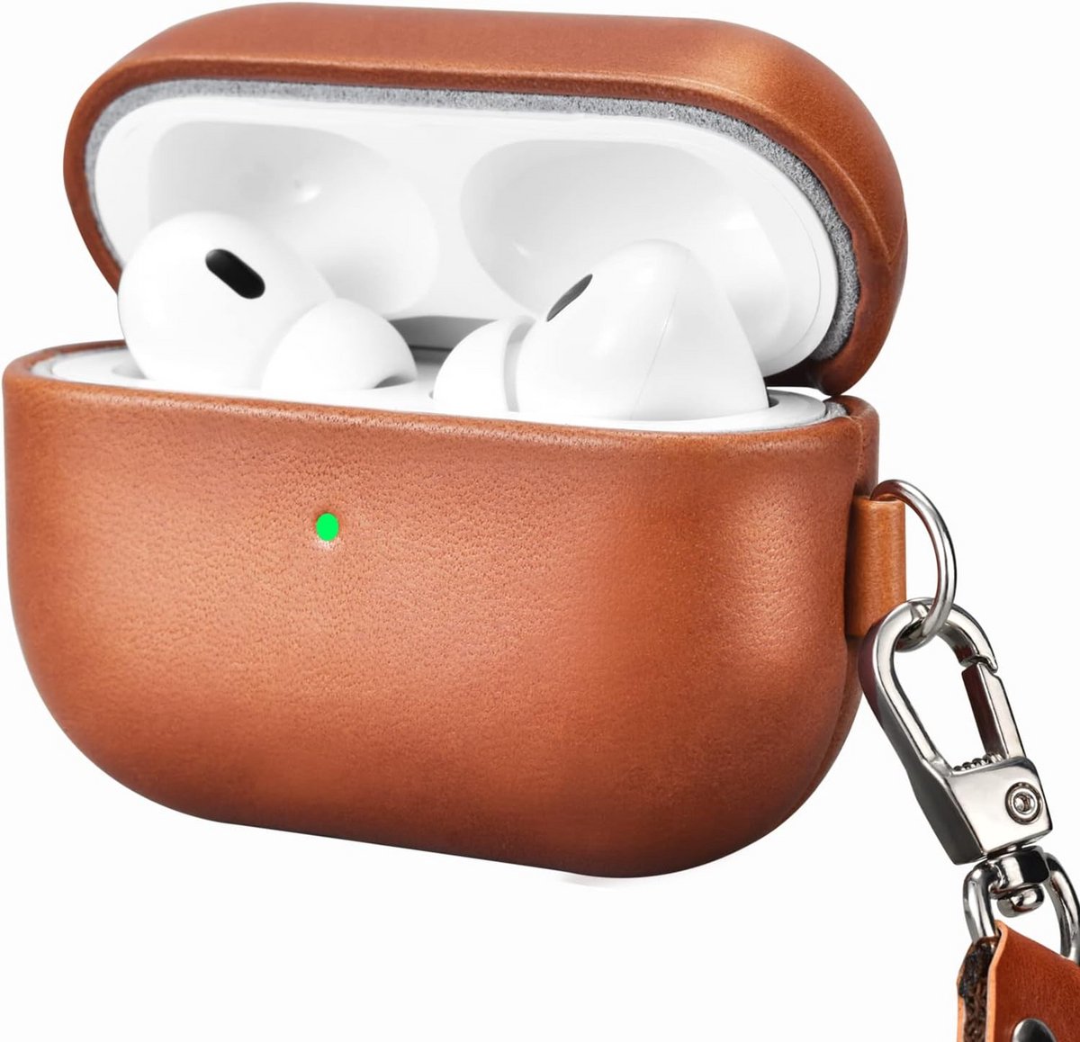 Echte Leren Hoesje voor AirPods Pro 2 (2022) - Schokbestendig & Draadloos Opladen