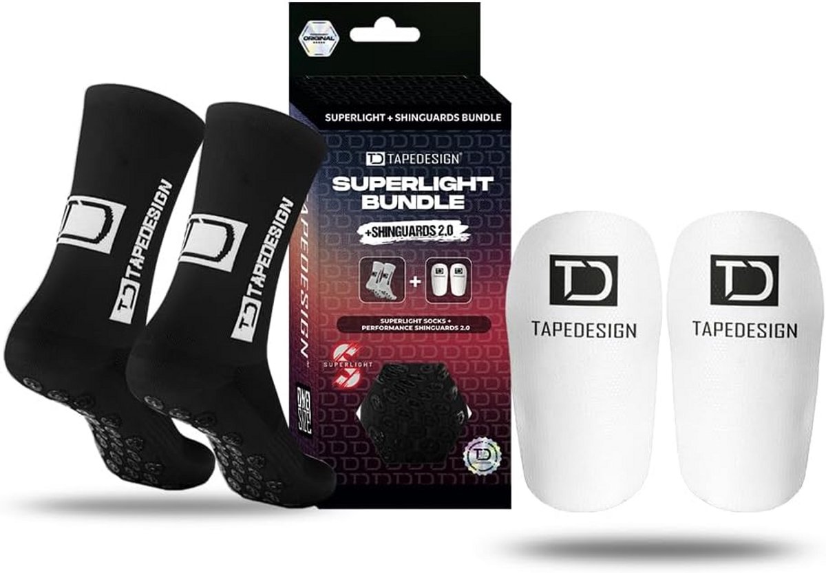 Bundle: Ultralichte Voetbalsokken met Antislip Noppen en Aanpasbare Scheenbeschermers