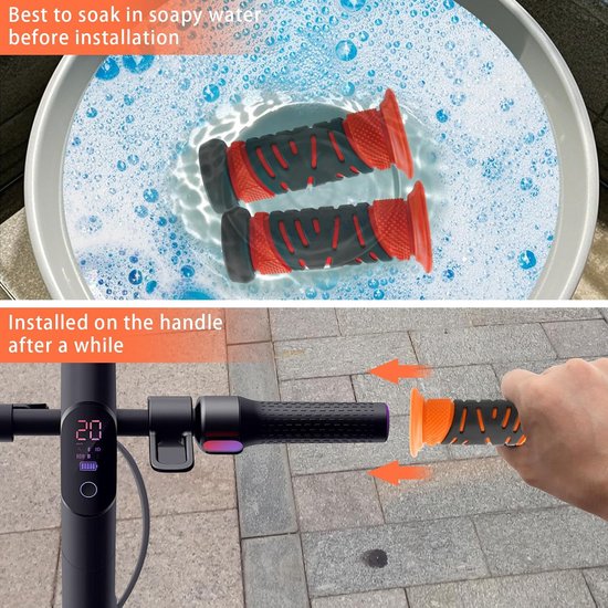 Loopfiets Handvat Rode en Oranje Fietshandvatten voor Kinderen - Veiligheid door ...