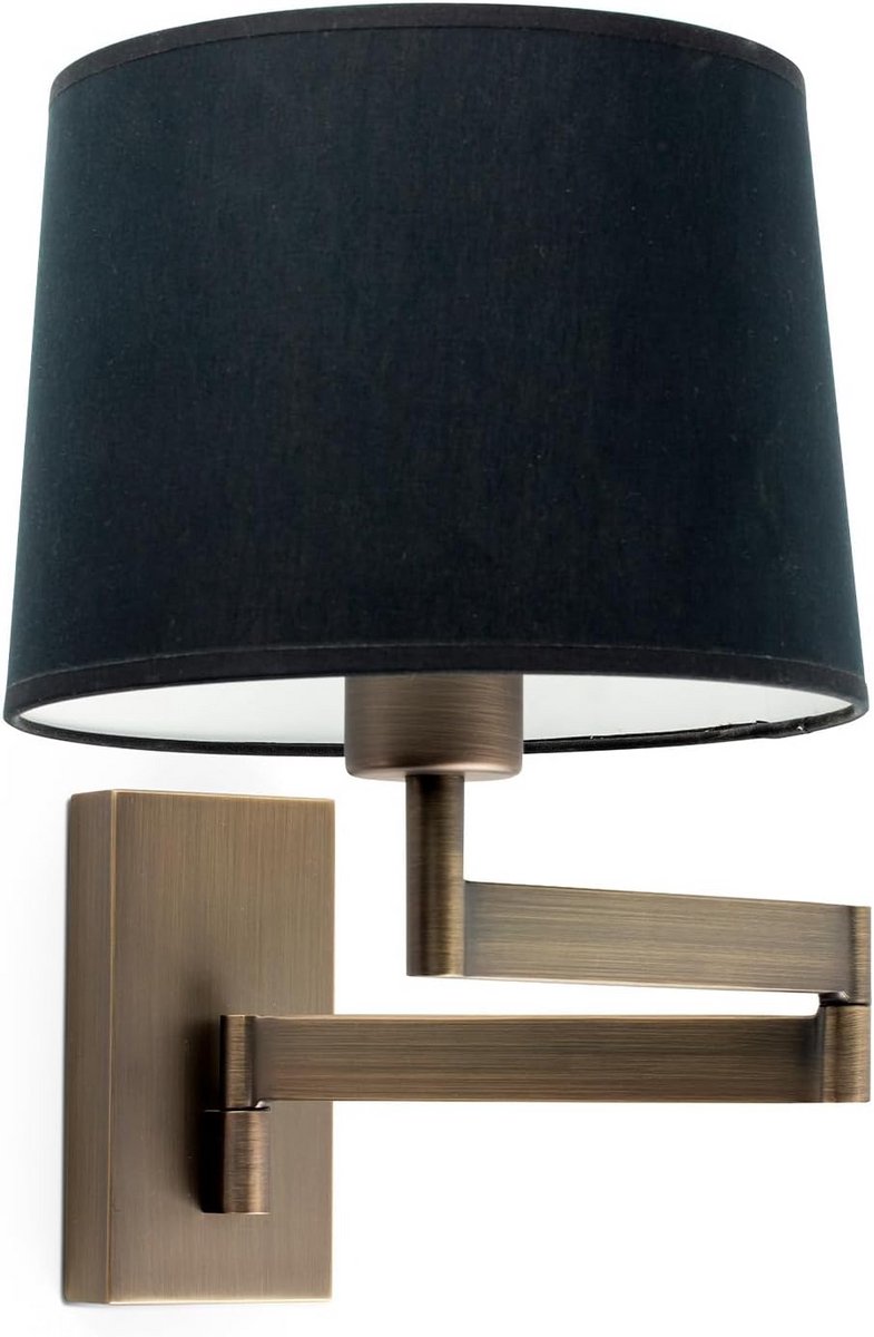 Moderne Zwarte Wandlamp met Kap voor Binnenverlichting - E27 Fitting
