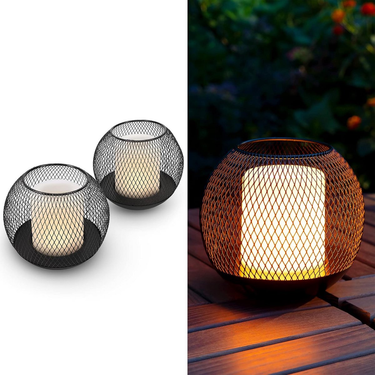 Set van 2 Oplaadbare LED Zonne-energie Tuinverlichting - Waterdicht Decoratief Licht