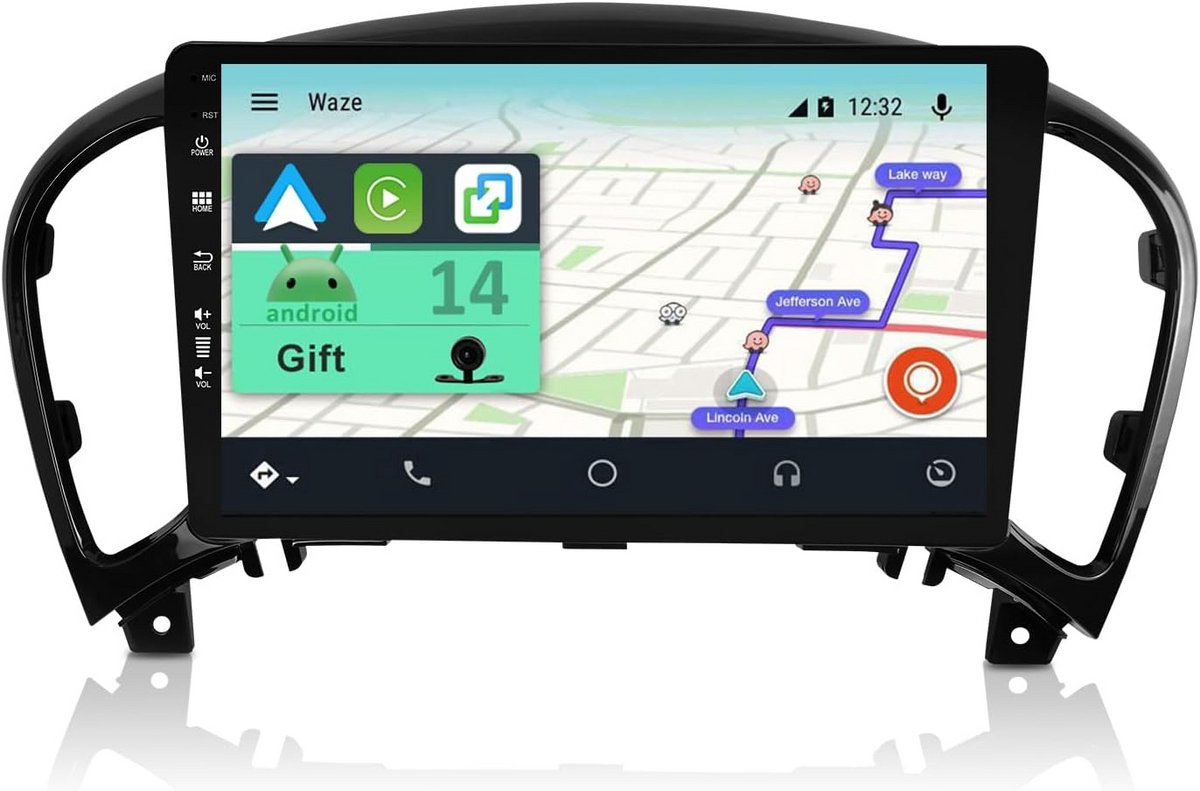 2 Din Car Radio Android 13 voor Nissan Juke/Infiniti ESQ (2010-2017) met CarPlay, WiFi, Bluetooth en 9 inch Scherm