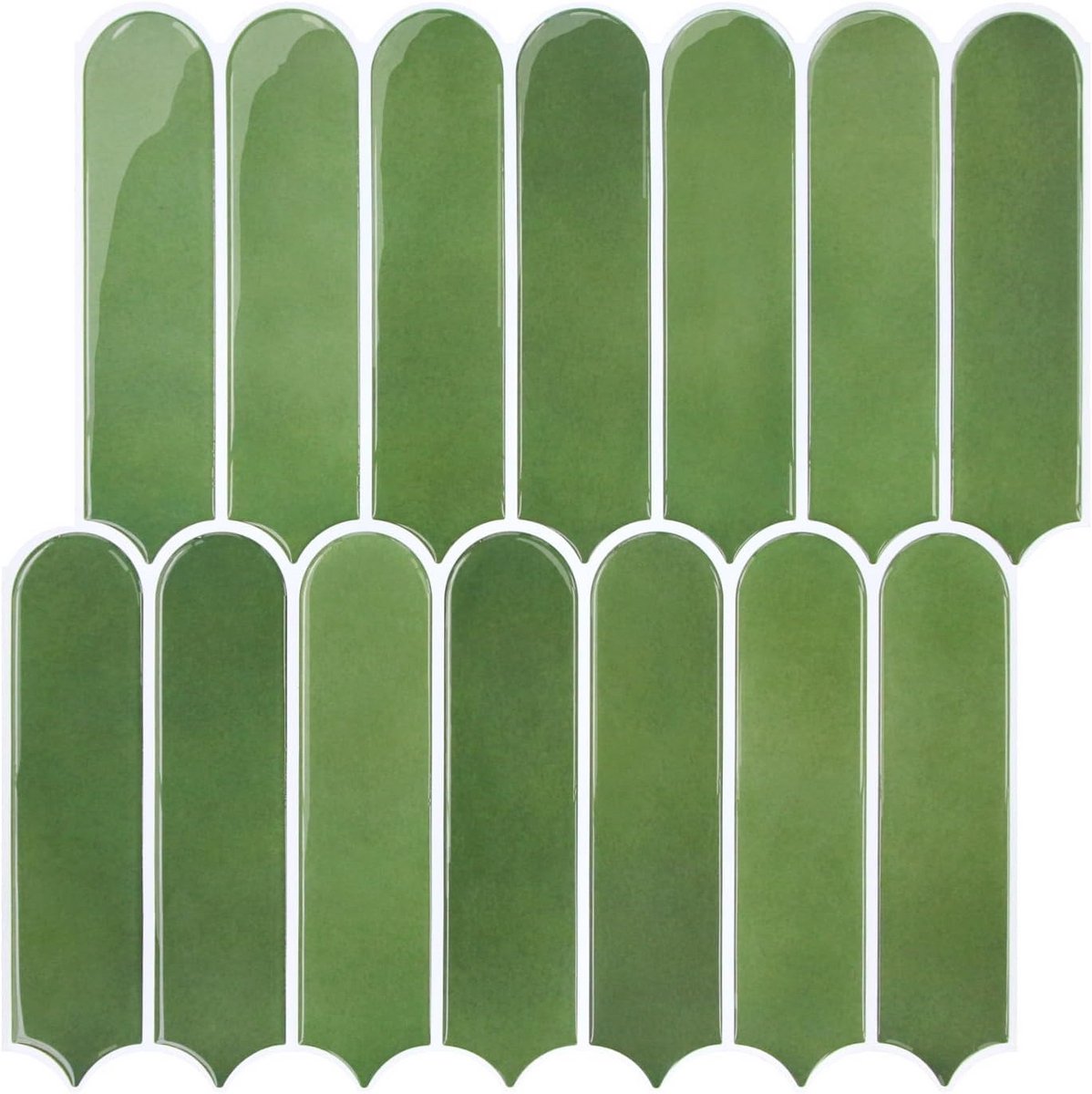 Dikke 3D Zelfklevende Wandtegel Groen Visschubben 10 Vellen 30,5x30,5 cm Waterdicht