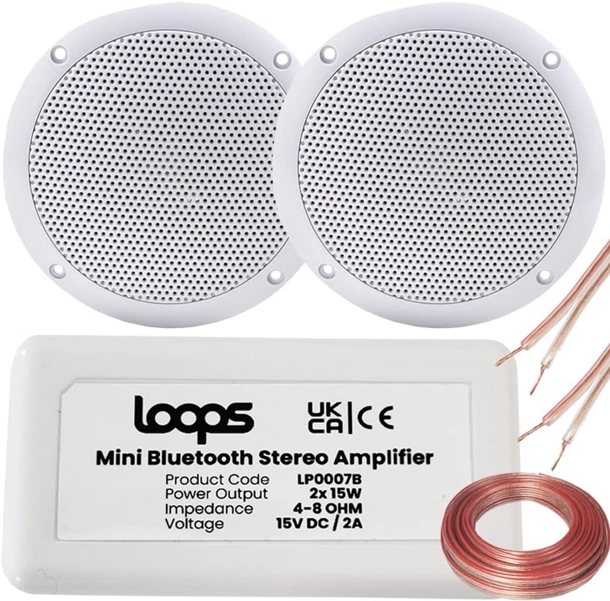 Compacte Bluetooth Muziekset met 2 Vochtbestendige Plafondspeakers voor Badkamer en Keuken