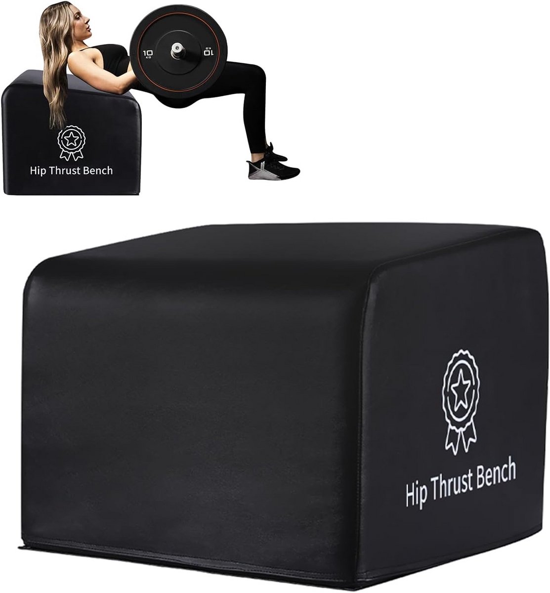 Multifunctionele Hip Thrust Bank voor Glute Training - Zwart