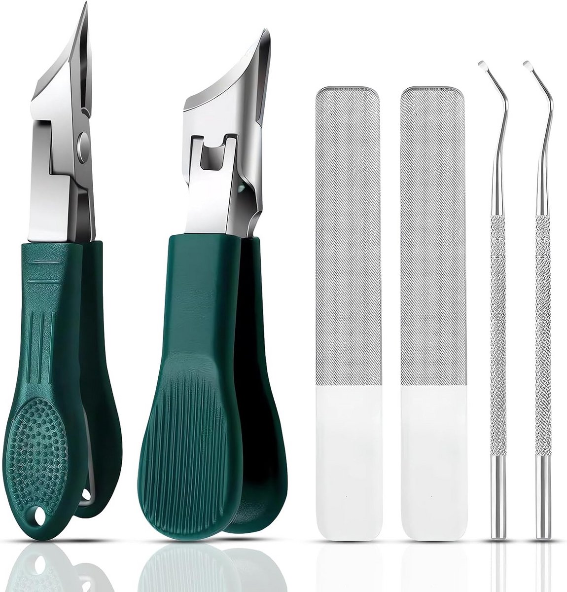 Schuine nagelknipper met afgeschuinde kop en lange steel