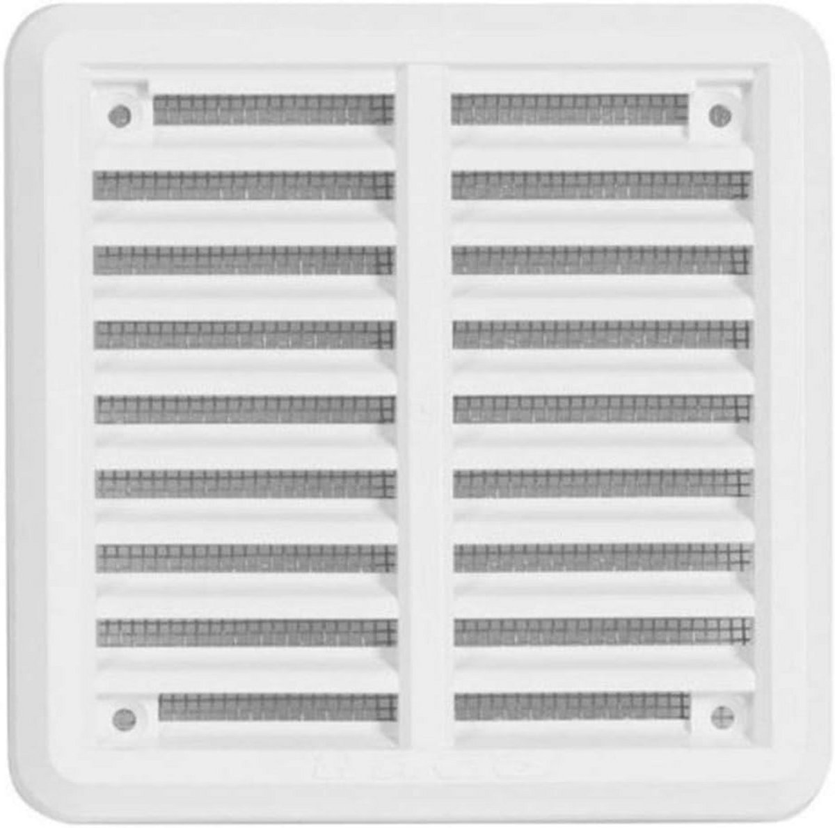 Ventilatierooster met insectenhor voor afvoer - 100x100 mm - Wit
