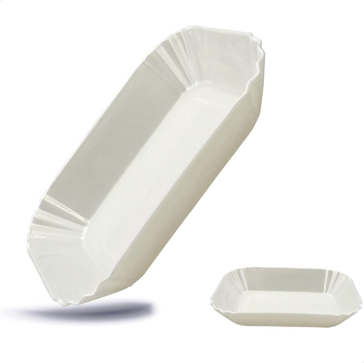 Set van 2 Vierkante Melamine Schalen voor Friet en Snacks - Vaatwasmachinebestendig
