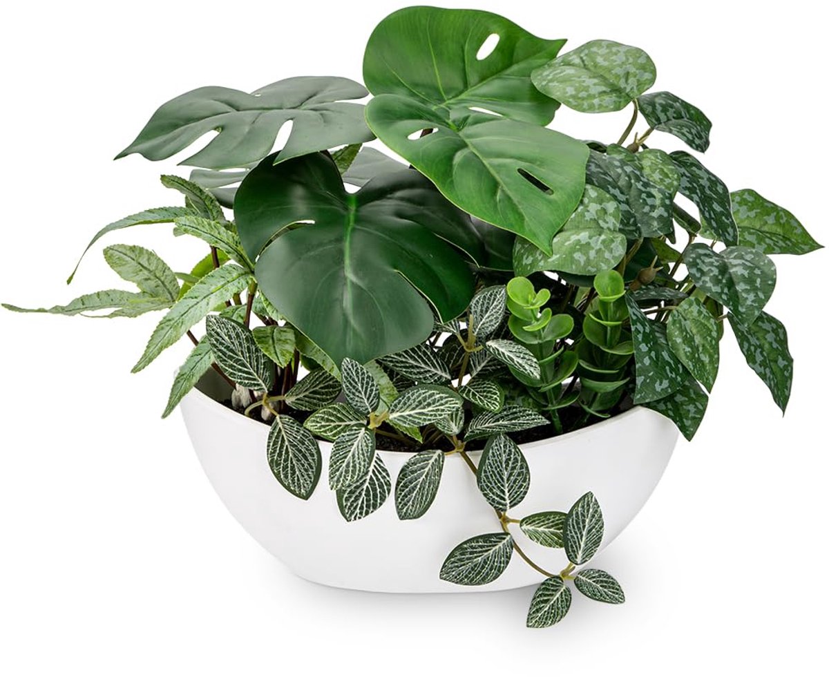 Unyqoos Decoratieve Kunstplanten in Witte Pot voor Binnenhuisdecoratie en Kantoor, groente, 30cm