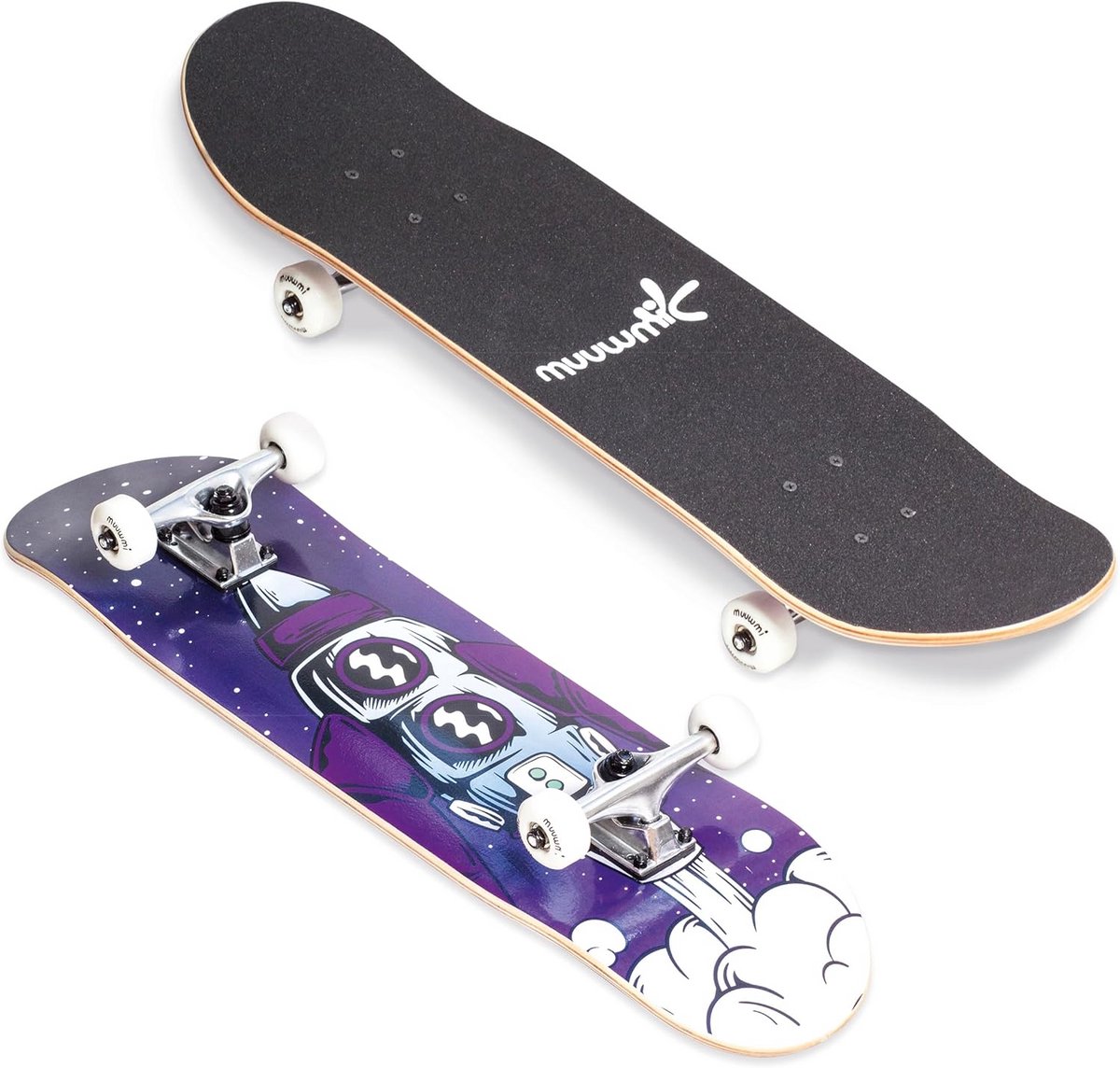 Skateboard Houten Stuntboard voor Kinderen en Volwassenen met ABEC 5 Lagers Bruin