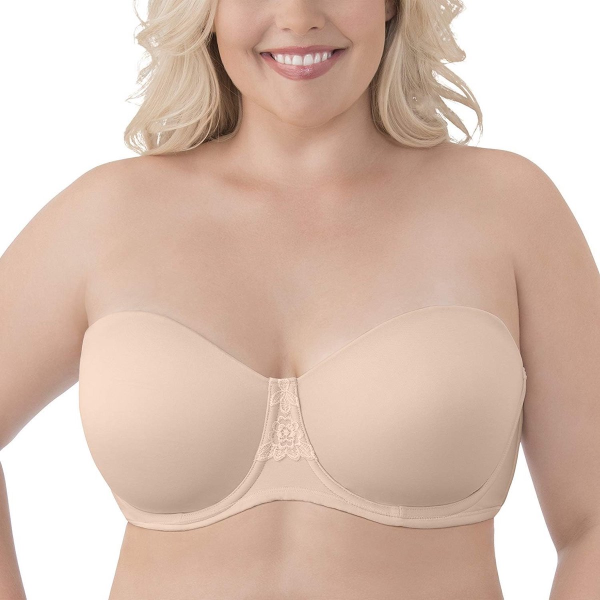 Strapless Volle Borsten BH met Beugel - Zonder Bandjes & Rug - Nude