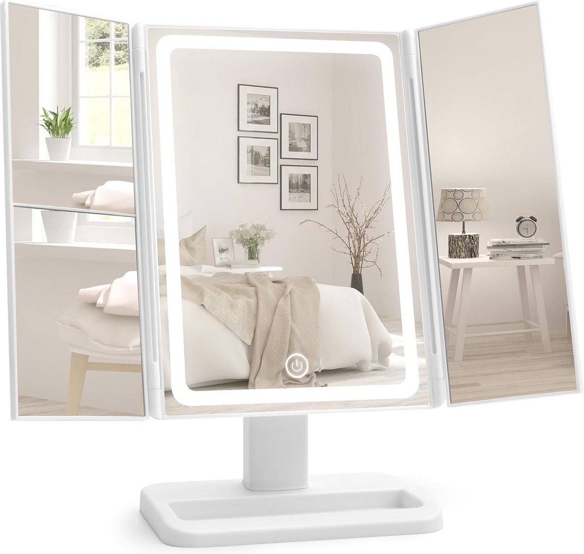Vergrote Make-up Spiegel met 180° Verstelbare LED Verlichting