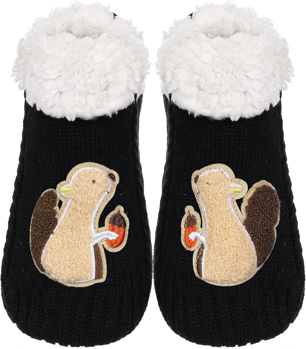 Warme Pantoffelsokken met Antislipzool voor Dames en Heren - Fleece Gevoerd Pluche Binnen- en Huissokken