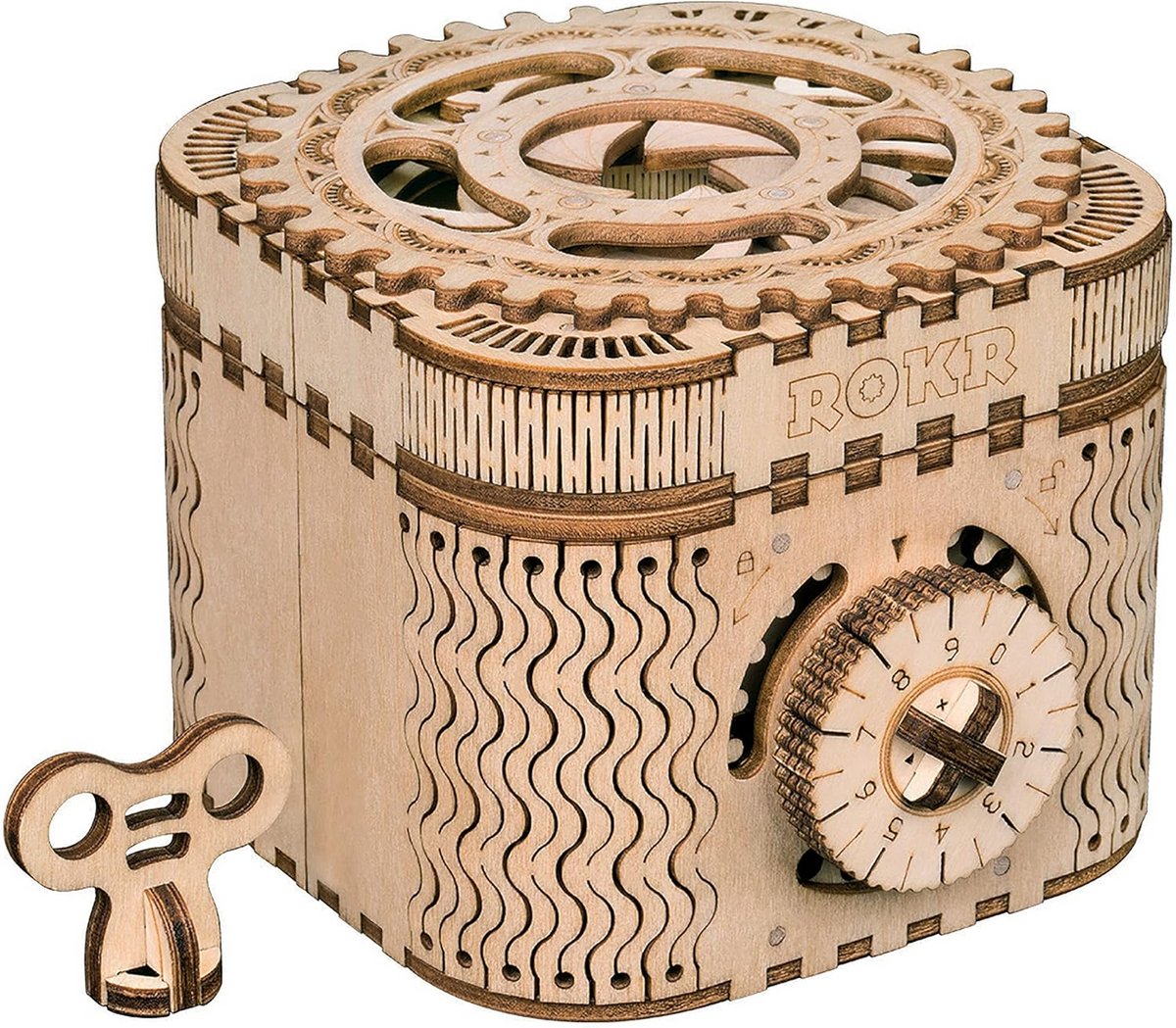 Houten Schatkist - Decoratieve Opbergdoos met Slot