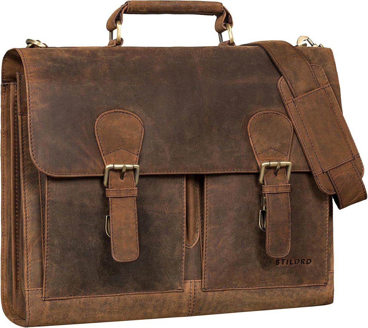 Leren Laptoptas 15.6 Inch Heren & Dames Aktetas Zwart Bruin Zacht Echt Leer