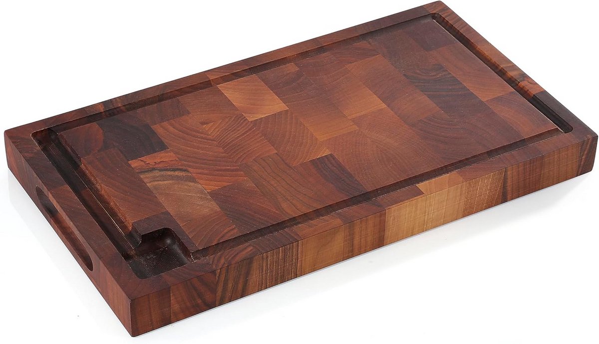 Stevige Houten Snijplank met Sapgroef en Handvatten 45x25x4 cm