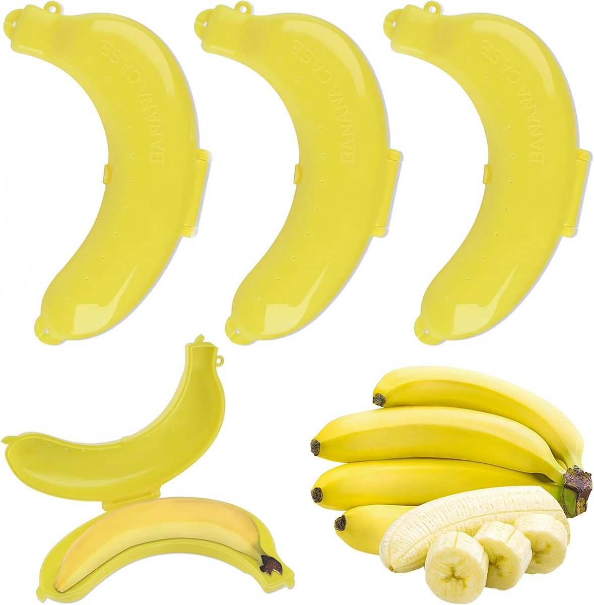 Set van 3 Banana Opbergboxen om Bananen Vers te Houden