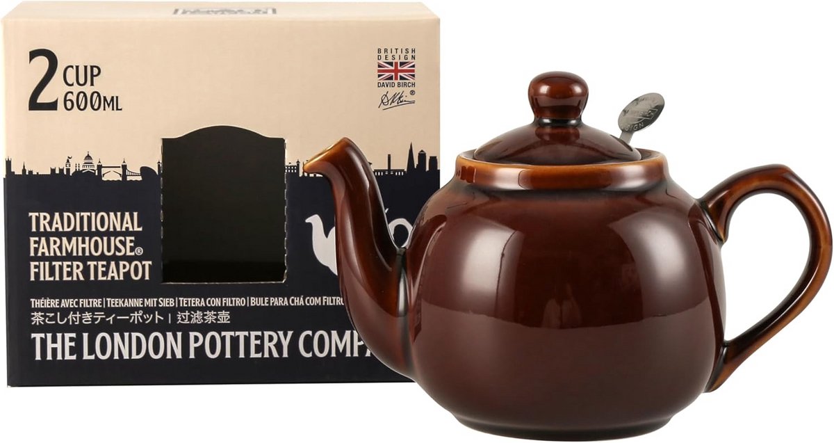 Keramische Theepot met Thee-infuser, 600 ml, Traditioneel Boerderij Ontwerp