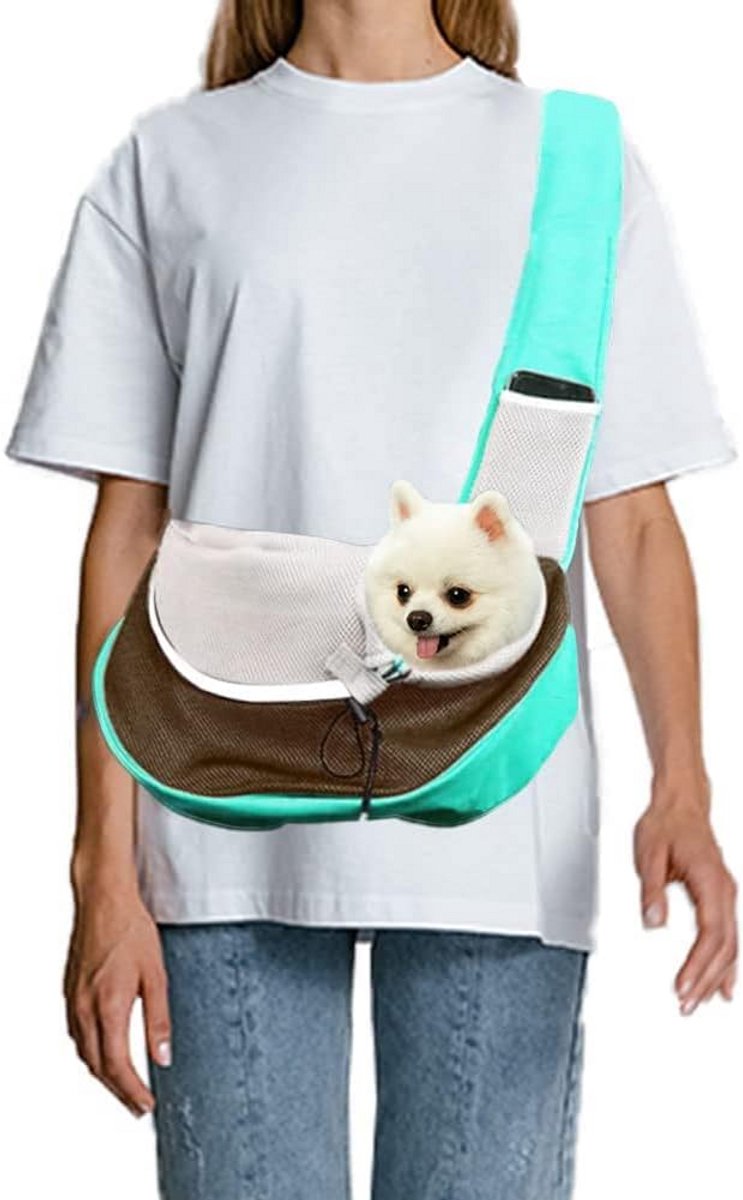 Handvrije Draagdoek voor Kleine Hond of Kat - Ademende Schoudertas voor Puppies en Katten