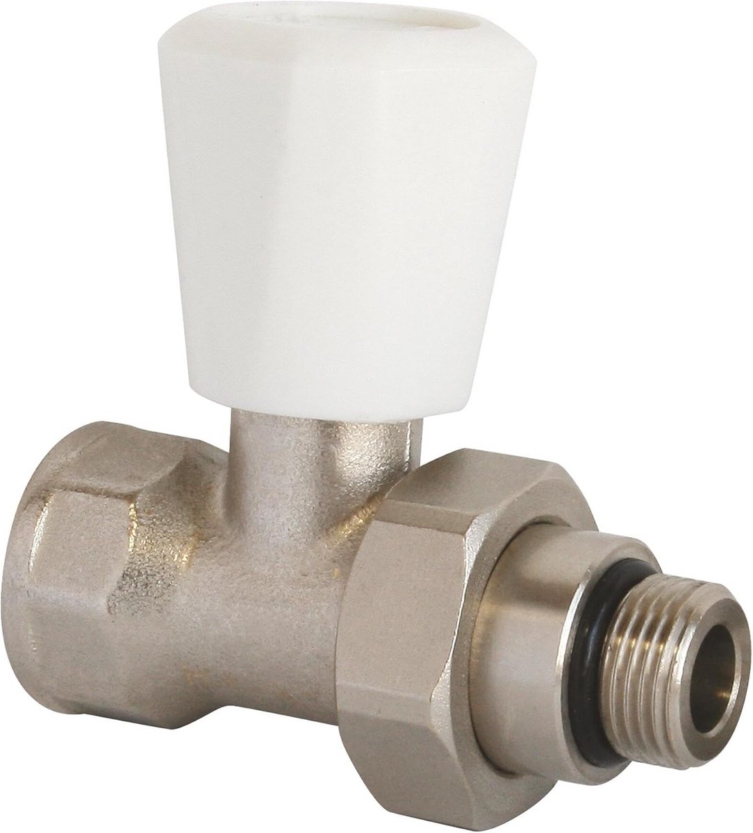 Vernikkelde Rechte Radiatorkraan 3/8" - Handmatige Verwarming Thermostaatkraan
