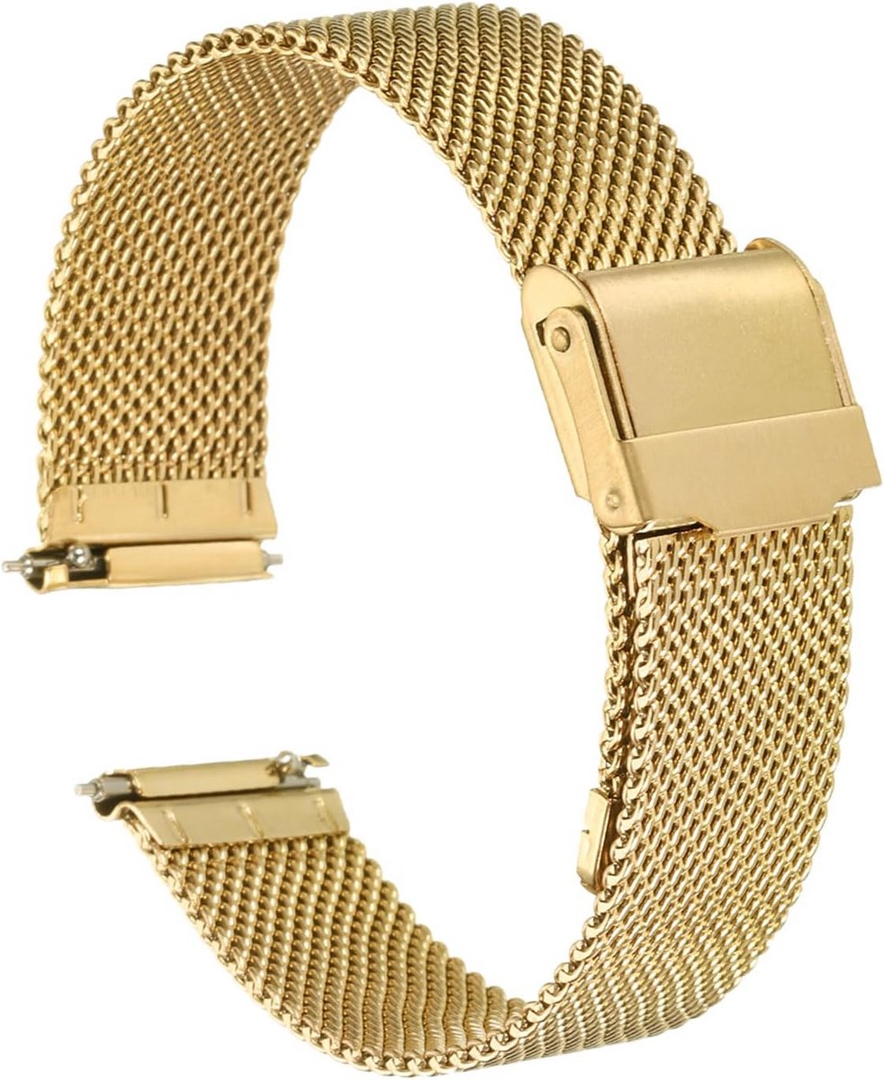 Metalen Horlogeband 17mm RVS met Snelsluiting voor Dames en Heren