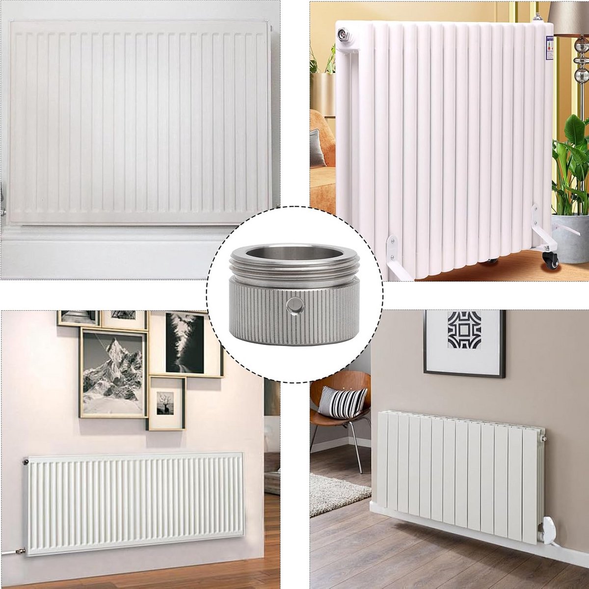 2x Radiatorthermostaat Adapter M30x1.5 Inbussleutel Set voor Ra Rav Ravl Radiatorventielen