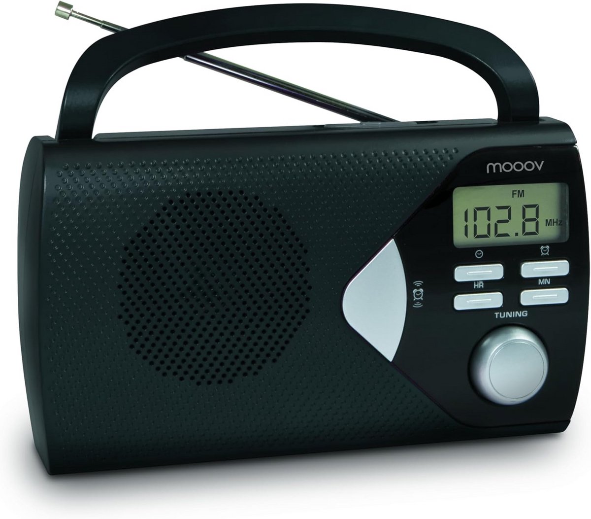Draagbare Radio met Wekkerfunctie en Progressief Licht - Zwart