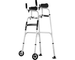 2-In-1 Opvouwbare Rollator met Afneembare Armleuningen, In Hoogte Verstelbare Constructie, Lichtgewicht Aluminium Frame met 5-Inch Wielen | Mobiliteitshulpmiddel voor Senioren En Mensen met Een Beperking, Draagvermogen Tot 204 Kg