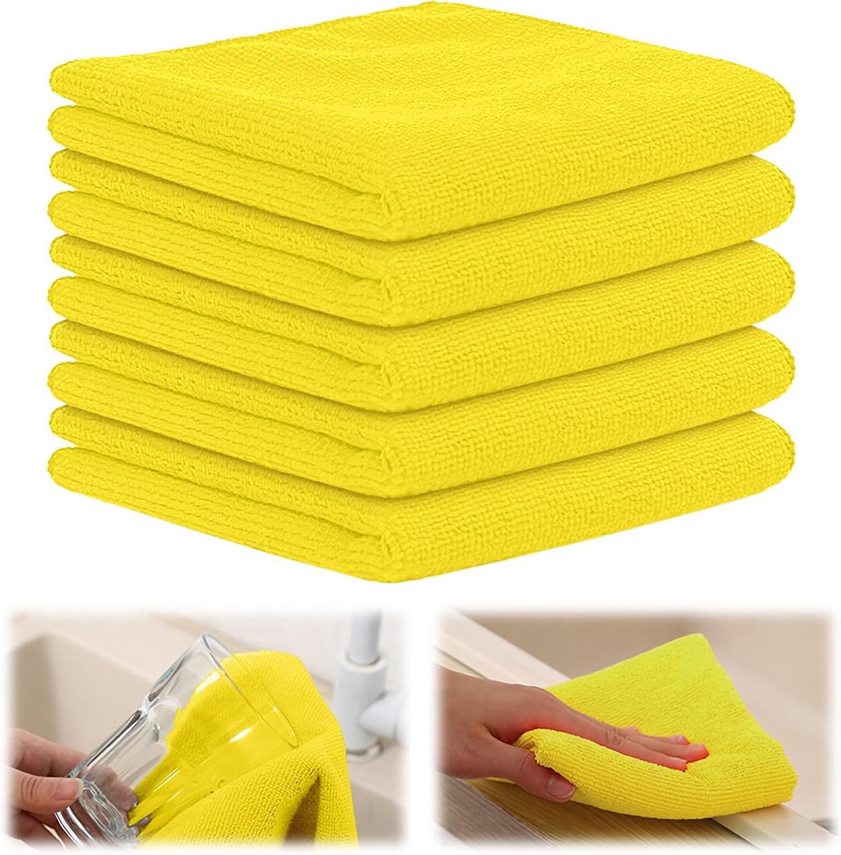 5x Microvezeldoeken Set - Super Absorberend & Pluisvrij Schoonmaakdoek 30x30cm