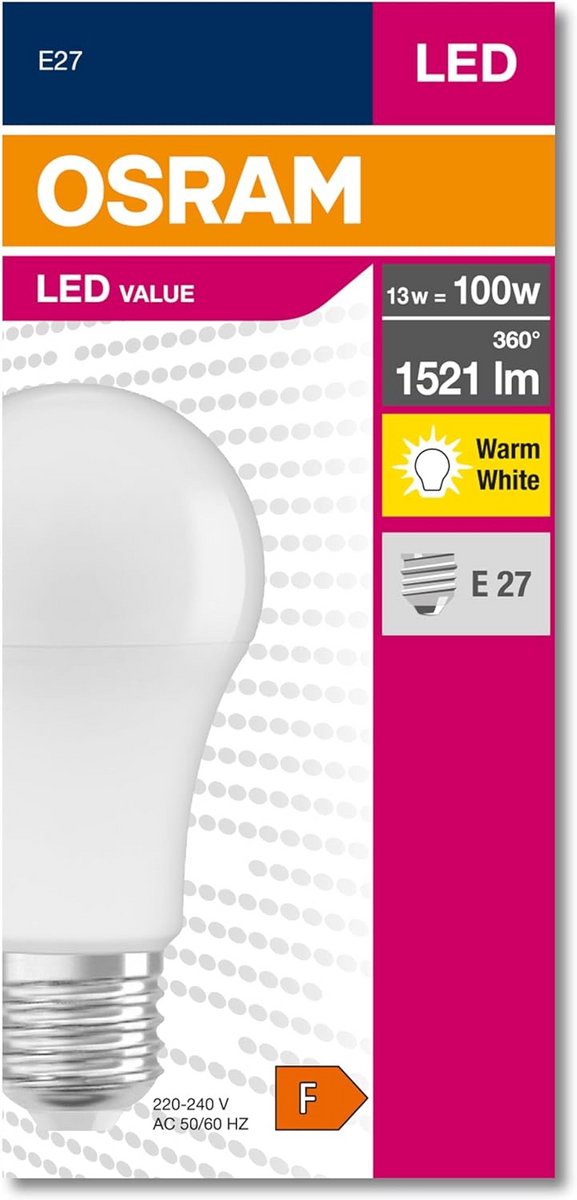 LED Lamp E27 Warm Wit Licht Geschikt Voor Standaard Fitting