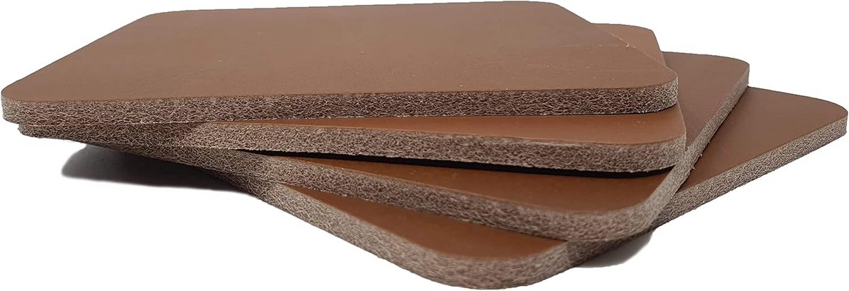 Vierkante Onderzetters van Echt Leer (10x10 cm) - Set van 4