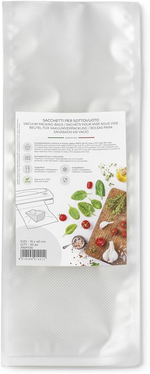 50 Luxe Vacuum Zakken 15x40 cm - Extra Sterk & Lang Houdbaar