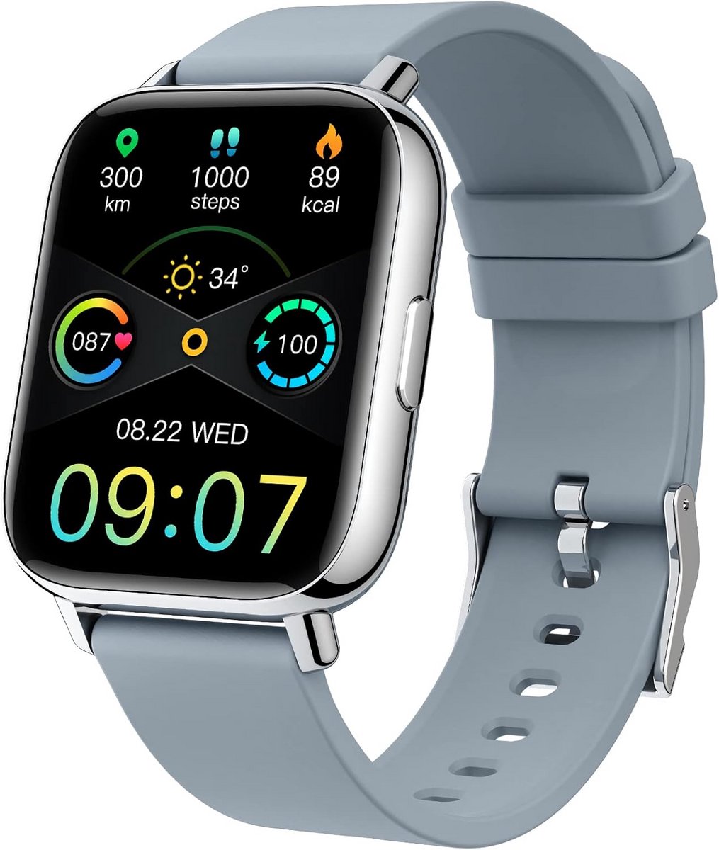 Waterdichte Smartwatch met Hartslagmeter, Stappenteller en 24 Sportmodi voor Heren en Dames