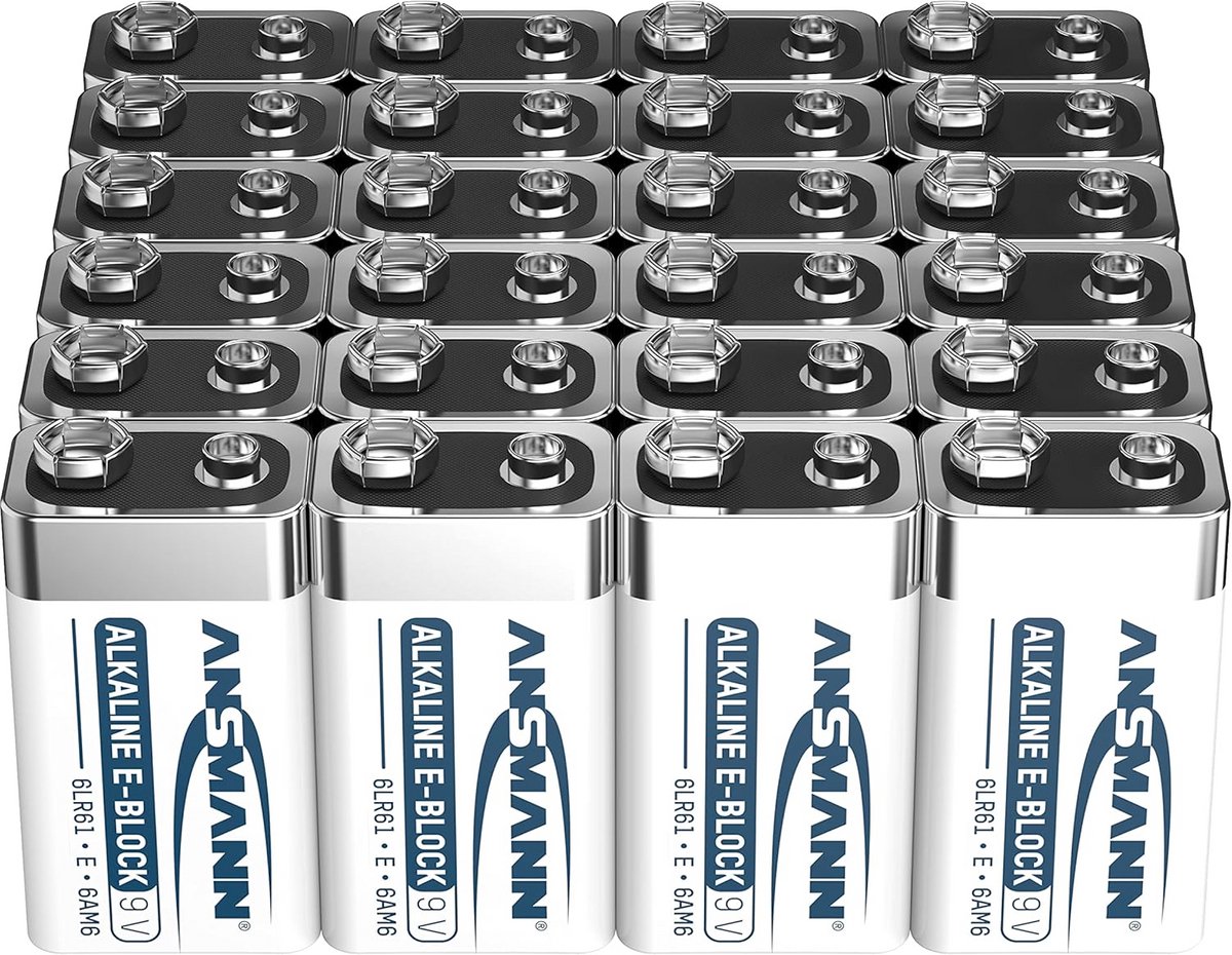 9V Blokbatterijen Alkaline Longlife 24 Stuks - Betrouwbare Stroom voor Rookmelders en Alarm