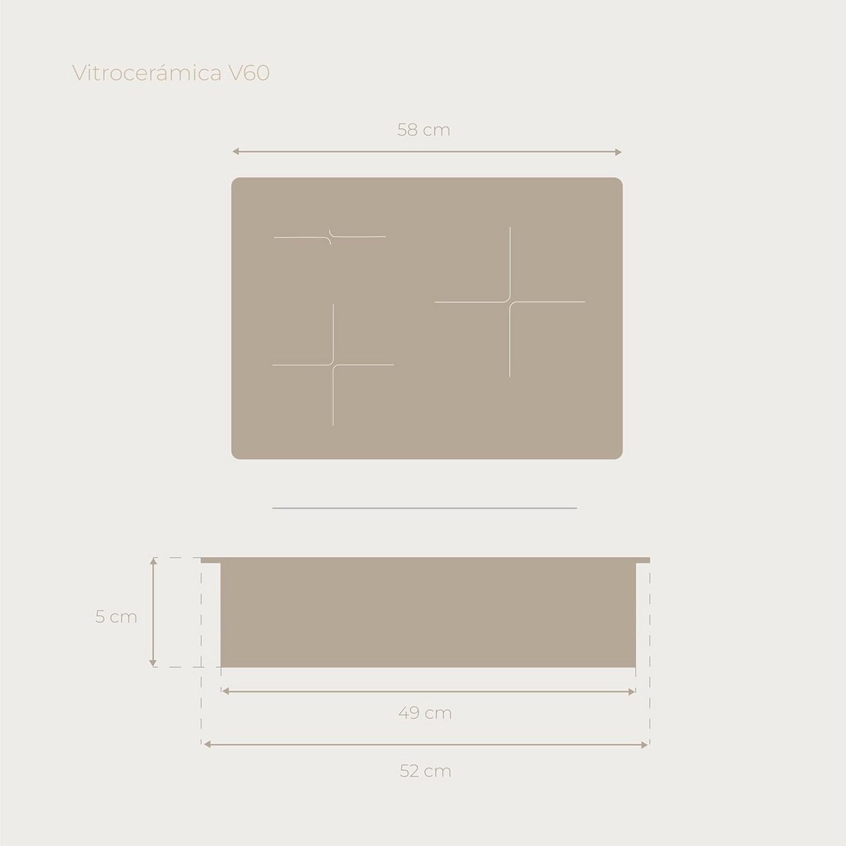 Inbouw Keramische Kookplaat met 3 Zones - 5700W Vermogen & Touch Control