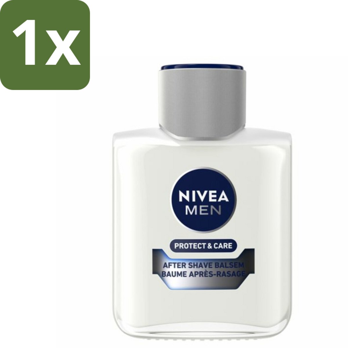 1 x NIVEA Men Aftershave Balsem Protect & Care 100 ml - Aftershave Balsem - Huid Verzorging - Scheren Na - Roodheid Voorkomen - Huid Kalmeren