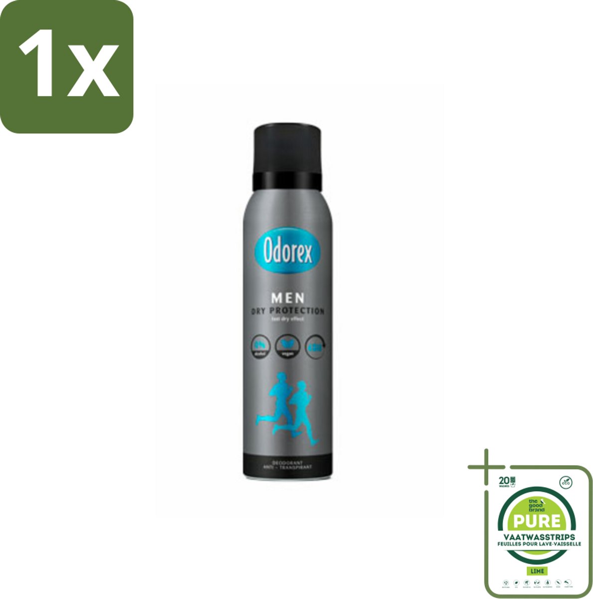 1 x Odorex Men - Deodorant Spray - Dry Protection - Langdurige Frisheid - 150 ml - Mannen Deodorant - Langdurige Frisheid - Antitranspirant - Deodorant Spray - Deodorant Voor Mannen