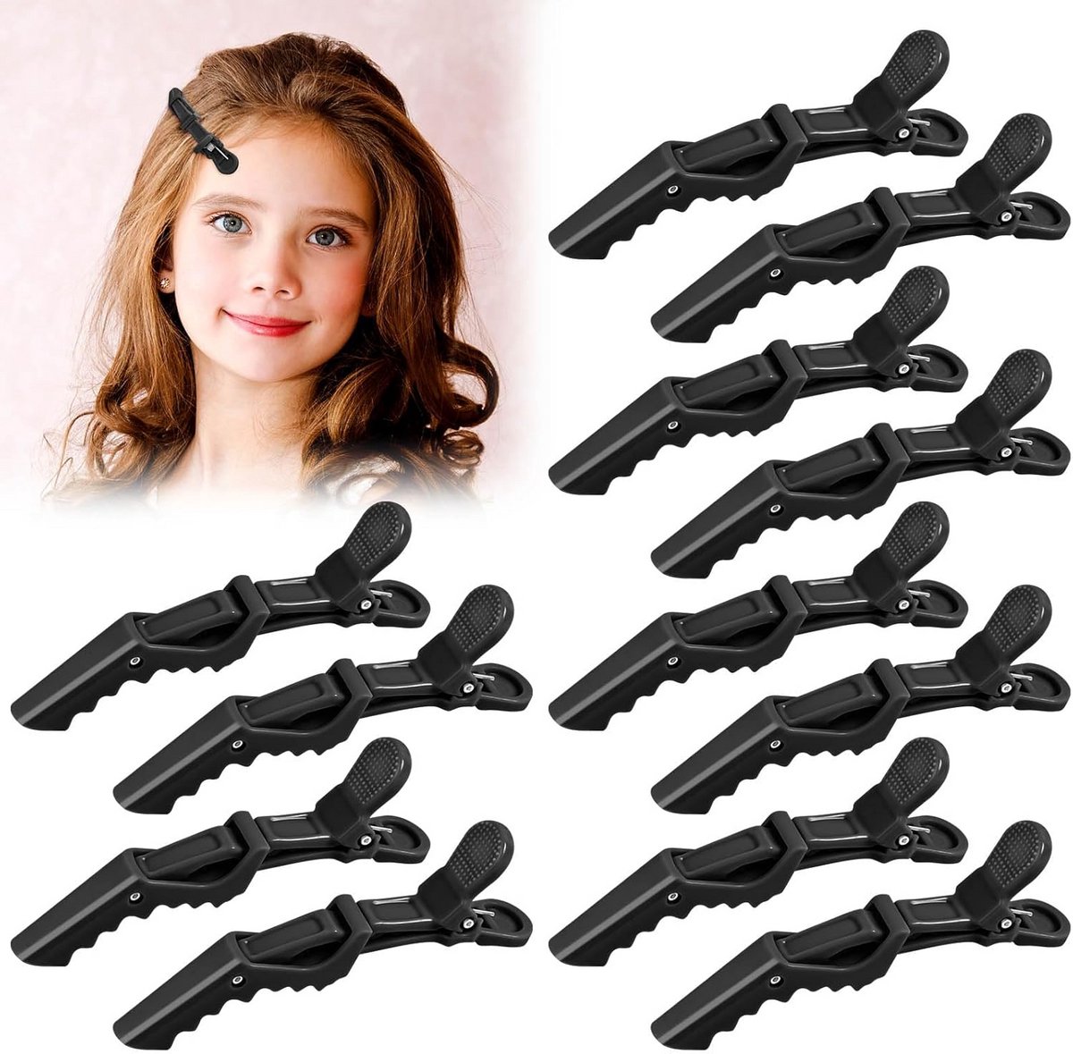 12x Professionele Krokodillen Haarclips voor Styling en Knippen - Antislip Grip