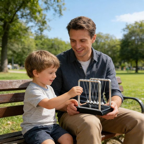 YWBL-WH Newton's Cradle Balance stalen ballen natuurkunde wetenschap slinger ornamenten speelgoed