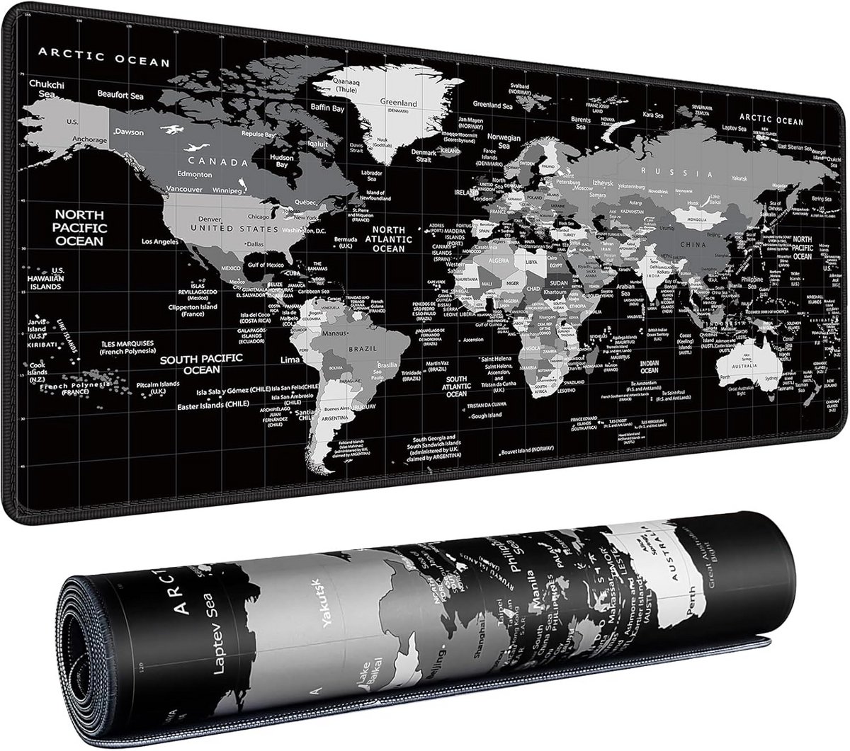 XXL Gaming XL Bureaumat met Wereldkaart - Antislip Desk Pad voor Toetsenbord en Muis